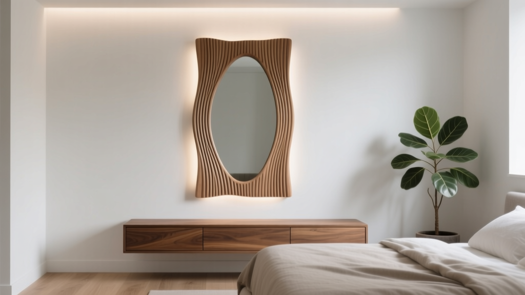 Bedroom Reeded Wood Mirror Frame - The Decor Mag
