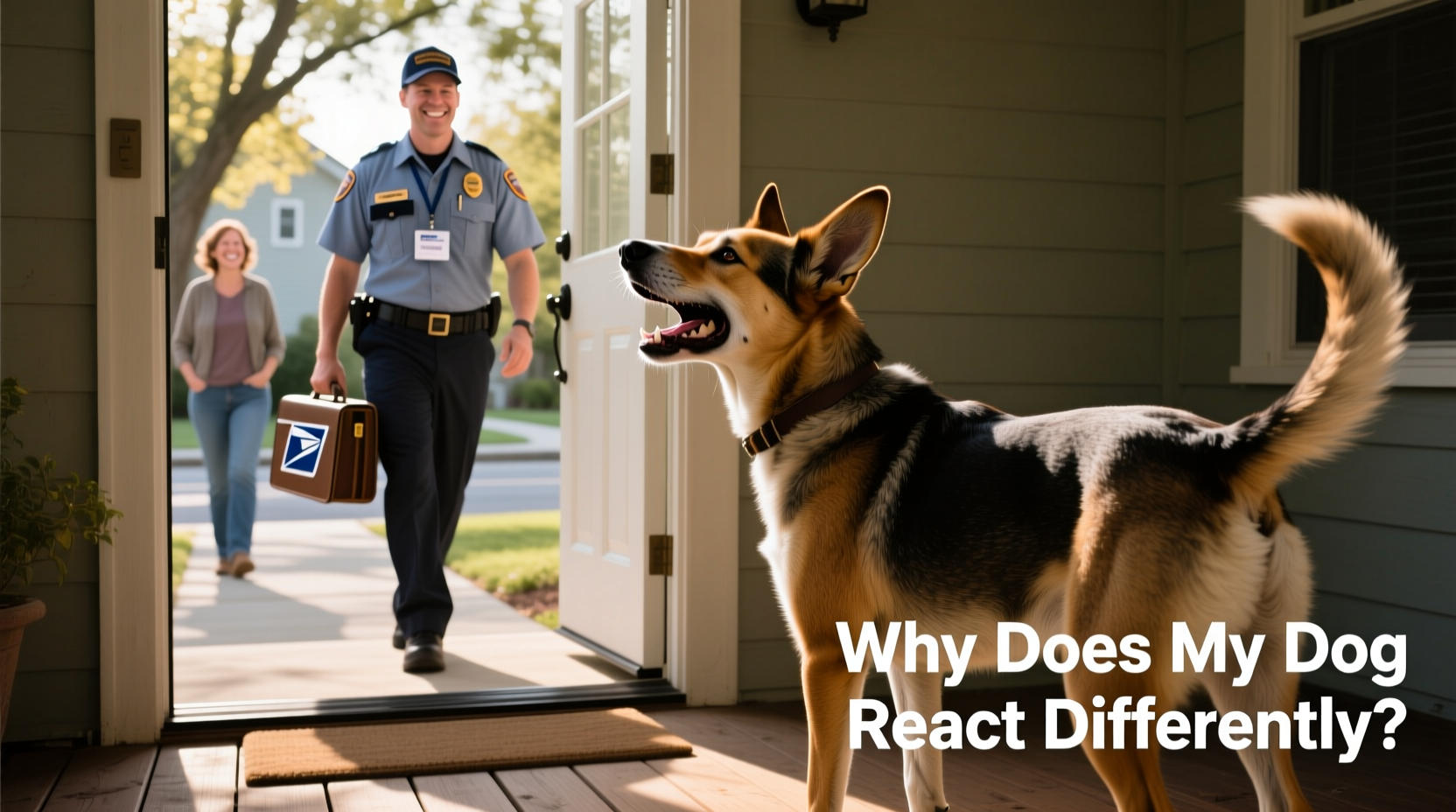 why does my dog bark at the mail carrier but not visitors