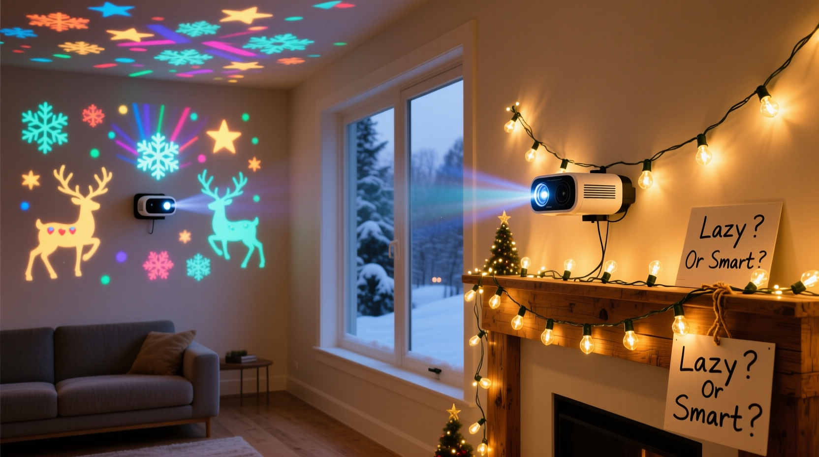 christmas light projectors vs traditional strings are they a lazy shortcut