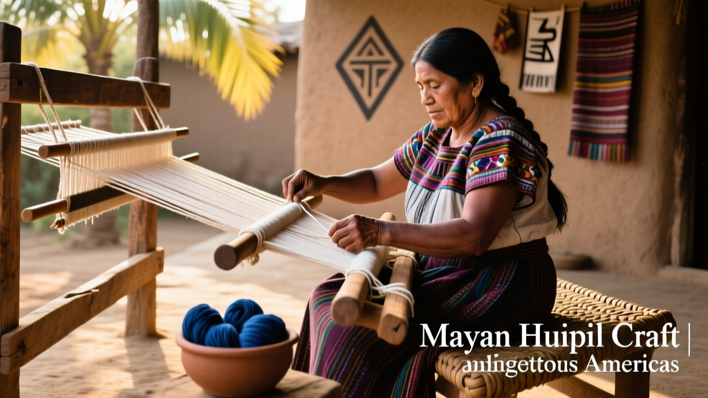 Mayan Huipil Backstrap Loom Tension Adjustment And Cotton Thread Dyeing