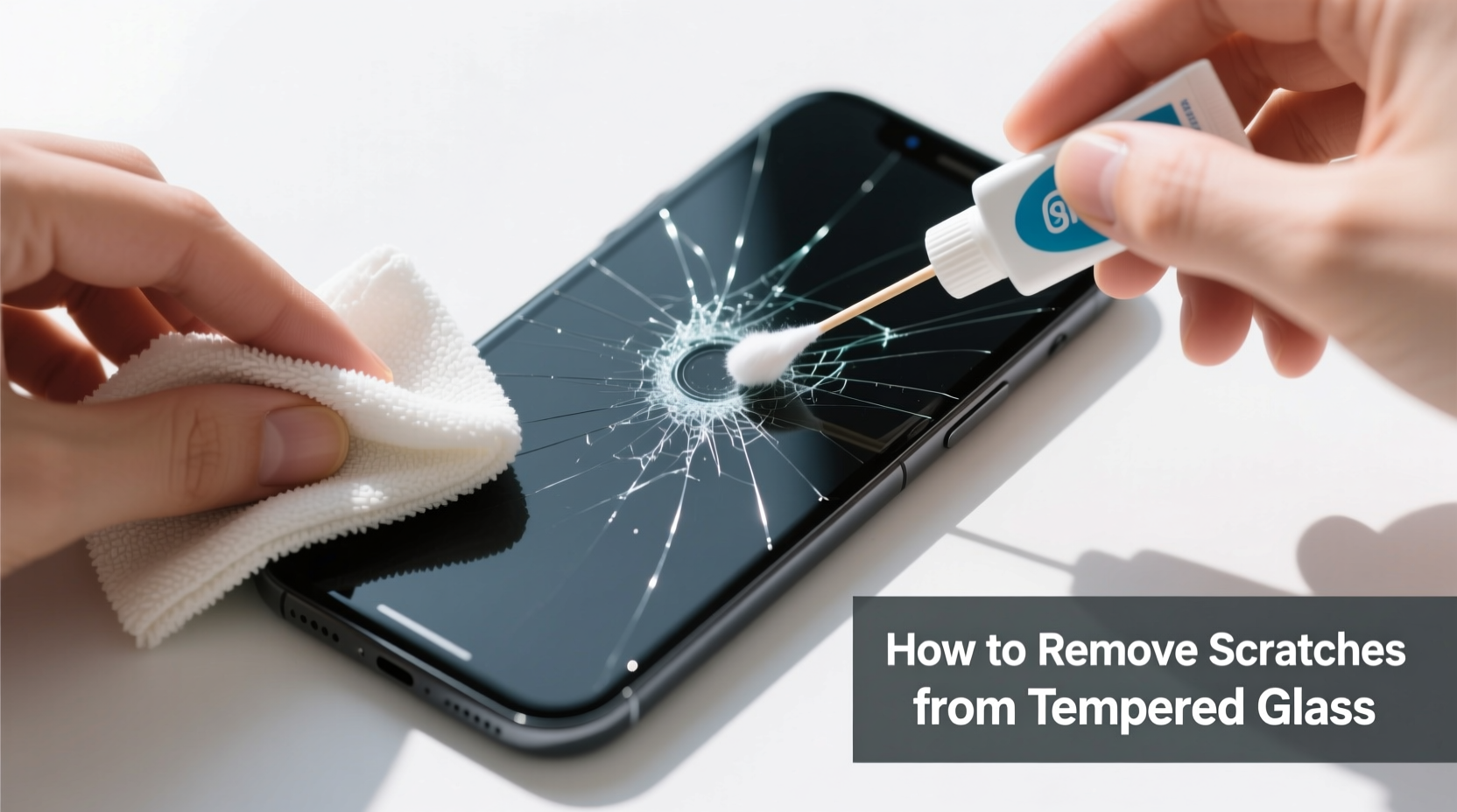 how to remove scratches from a tempered glass phone screen