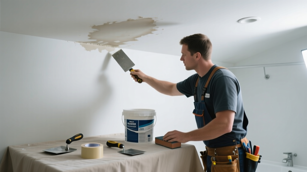 How to Fix a Stained Ceiling in the Bathroom