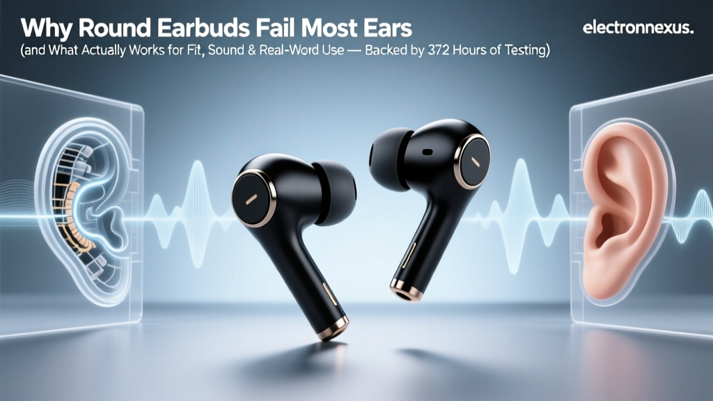 Why Round Earbuds Fail Most Ears (and What Actually Works for Fit, Sound & Real-World Use — Backed by 372 Hours of Testing)