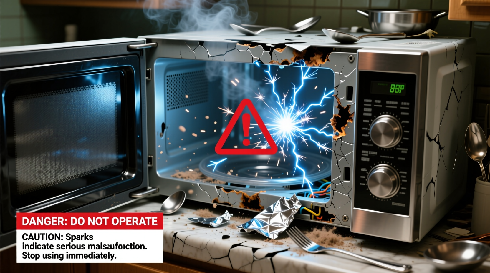 why does my microwave spark and can you still use it safely