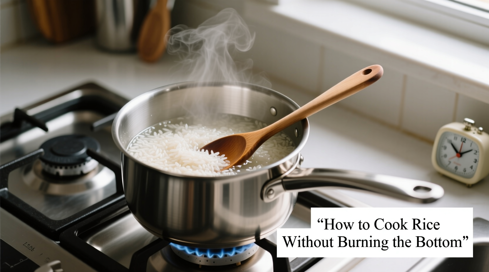 how to cook rice without burning the bottom