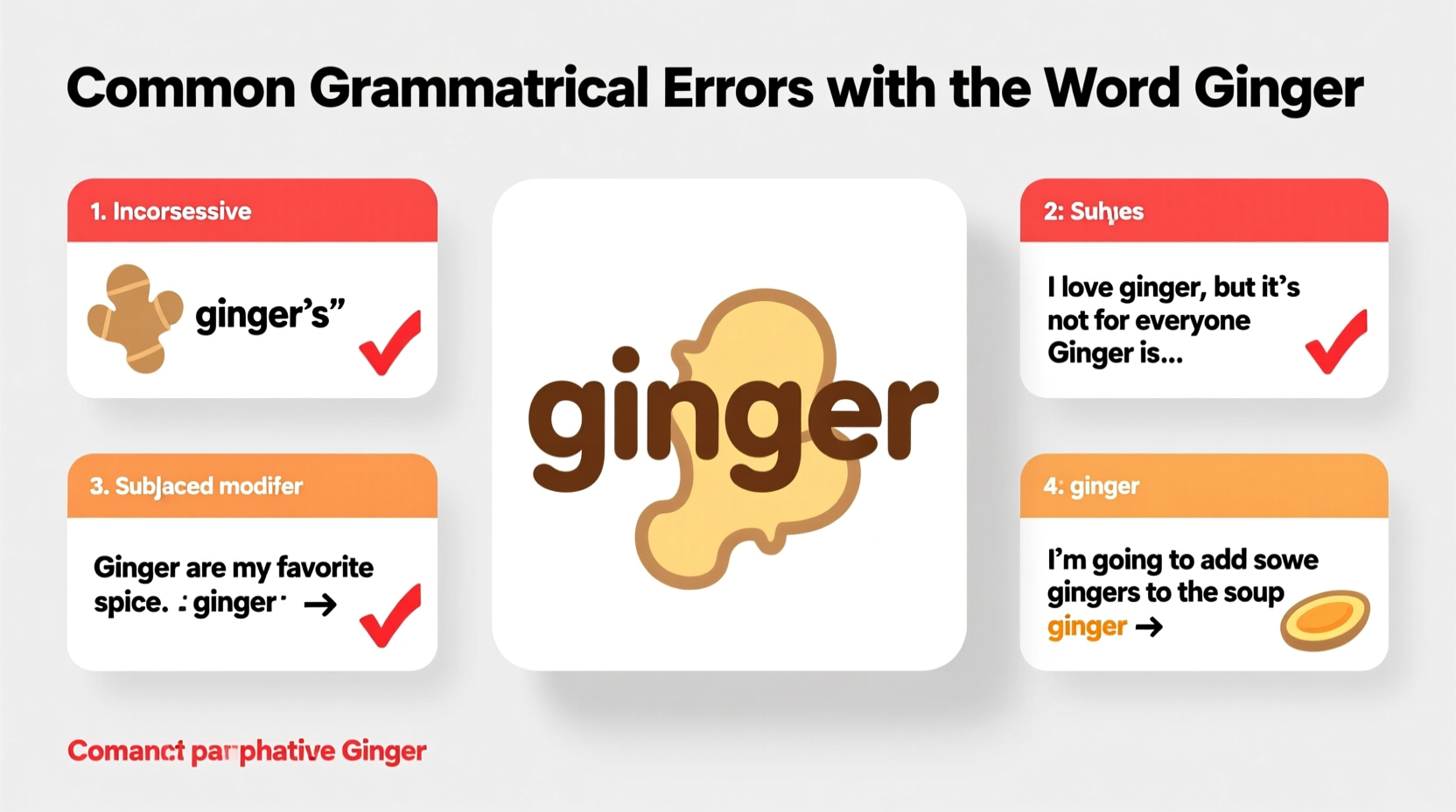 common grammatical errors with the word ginger