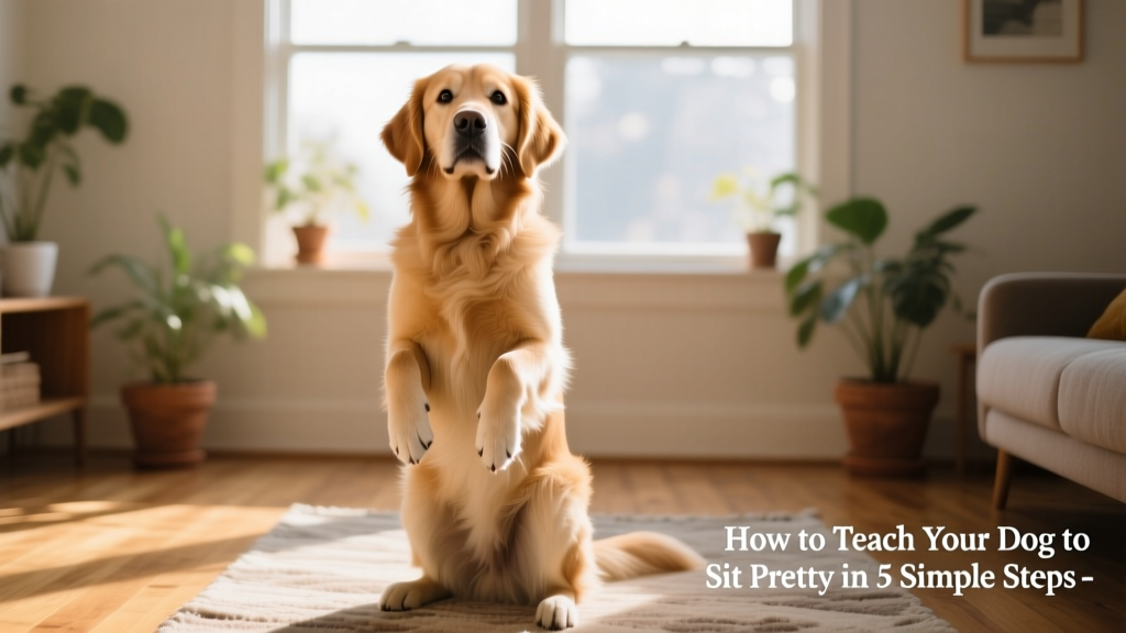 A dog balanced on its hind legs, front paws lifted gently in the air, looking alert and engaged