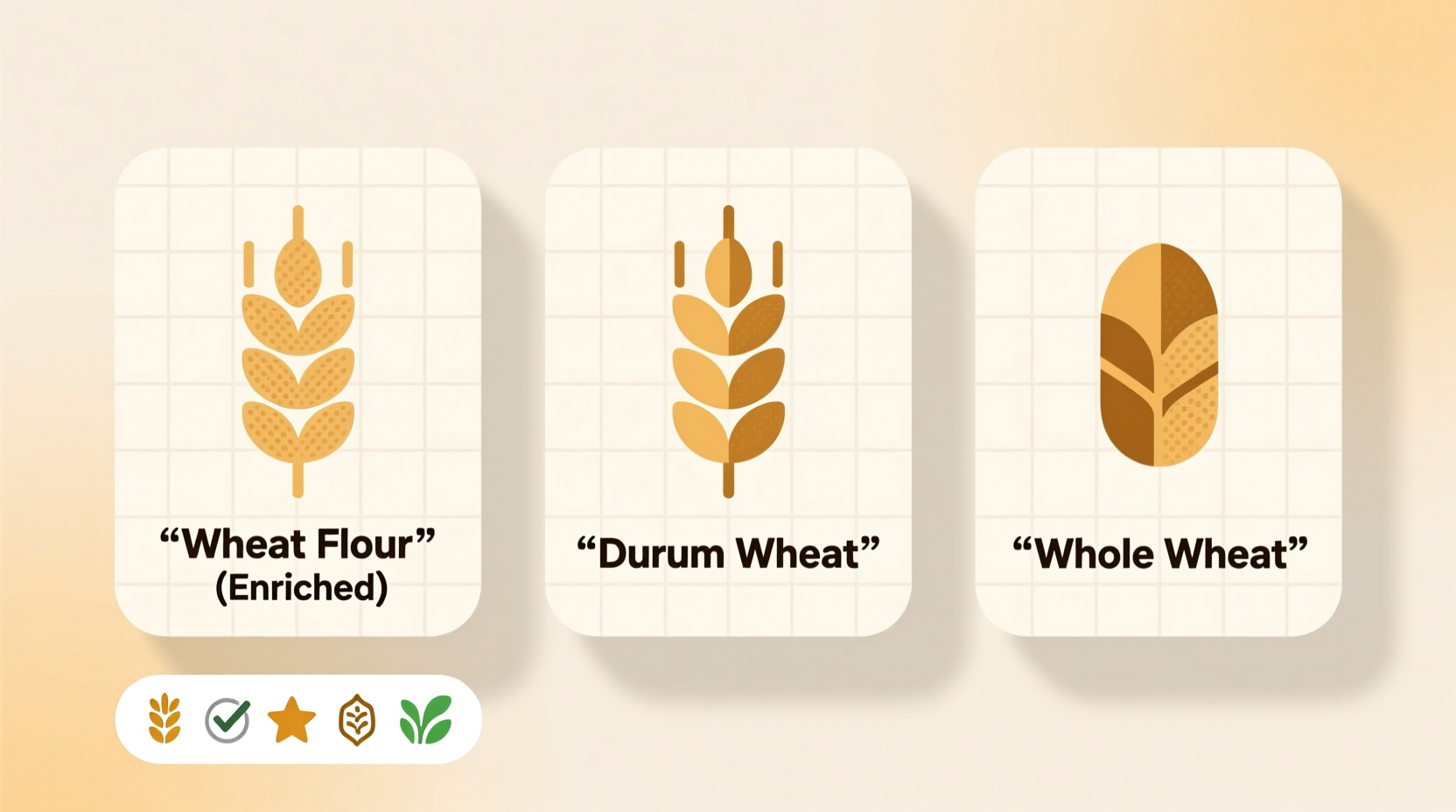 Wheat ingredients on food labels comparison