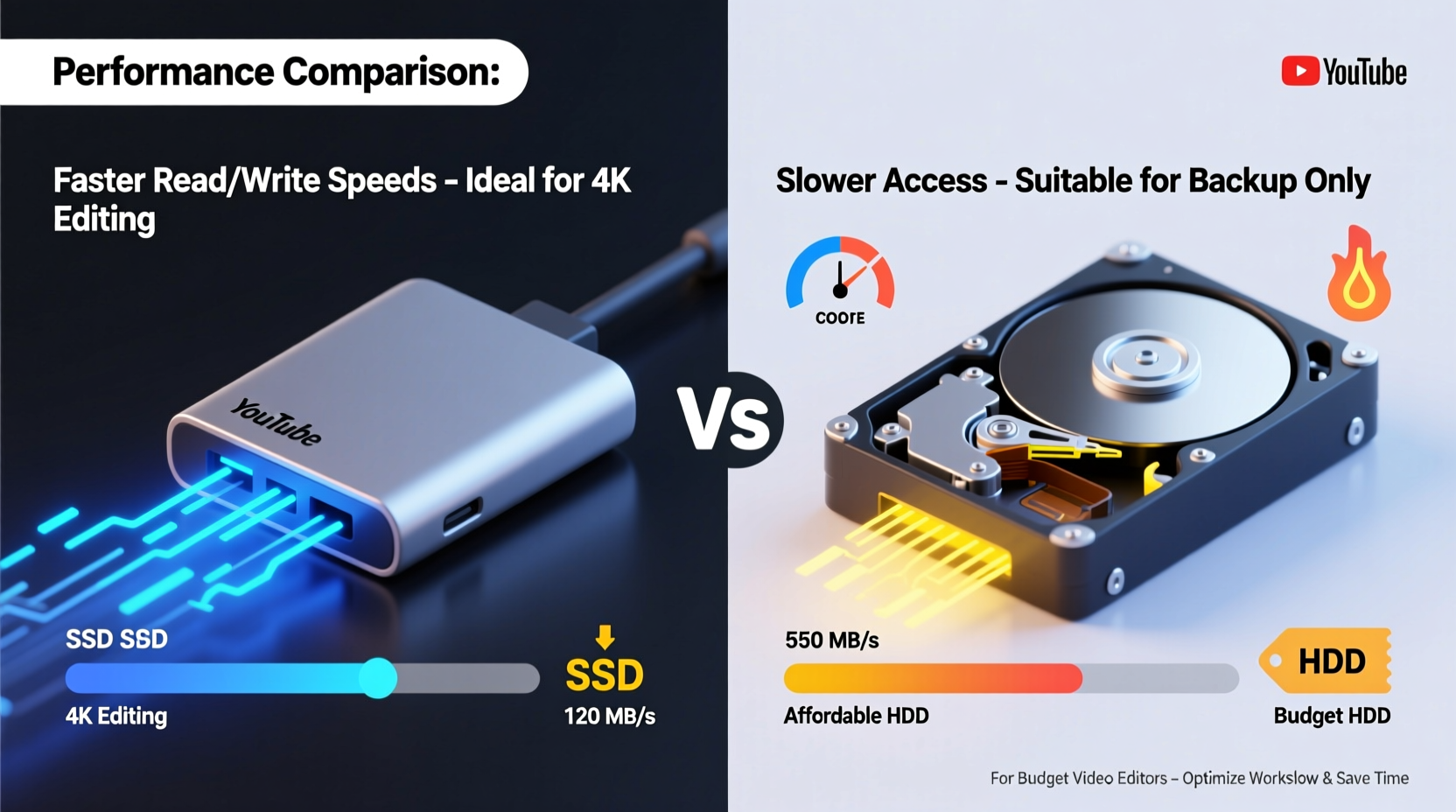 external ssd vs internal hdd which is faster for video editing on a budget