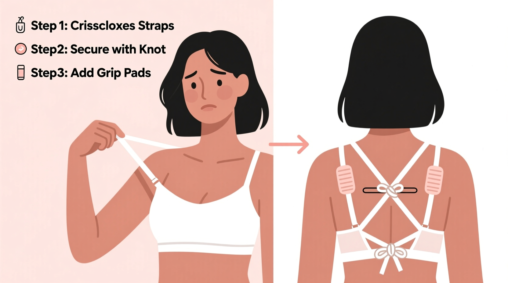 how to keep bra straps from slipping without safety pins