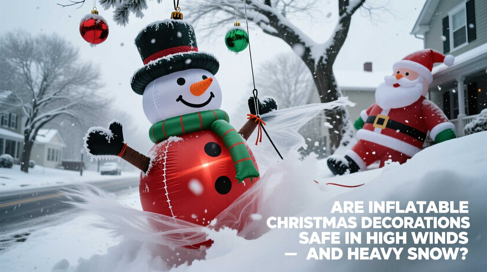 are inflatable christmas decorations actually safe in high winds and heavy snow