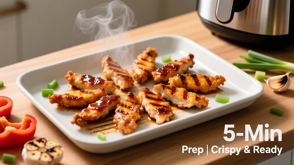 Crispy BBQ Chicken Strips in the Air Fryer (5-Min Prep!)