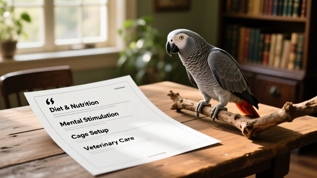 African Grey Parrot Care Sheet