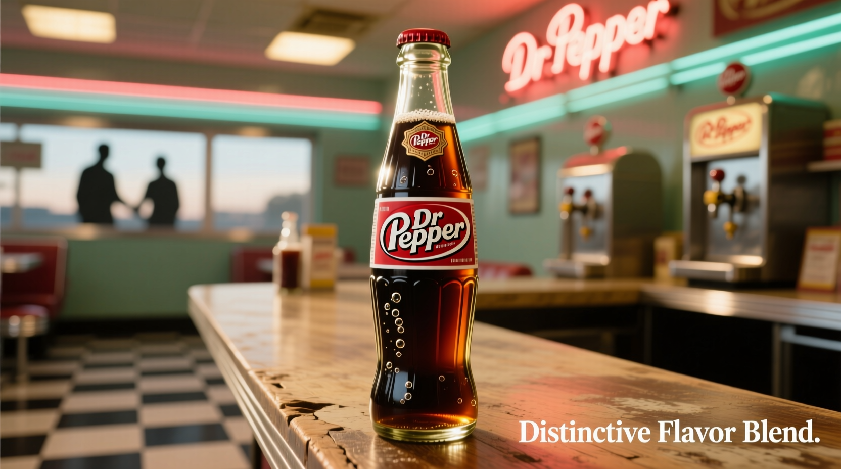 Dr Pepper bottle showing distinctive flavor blend