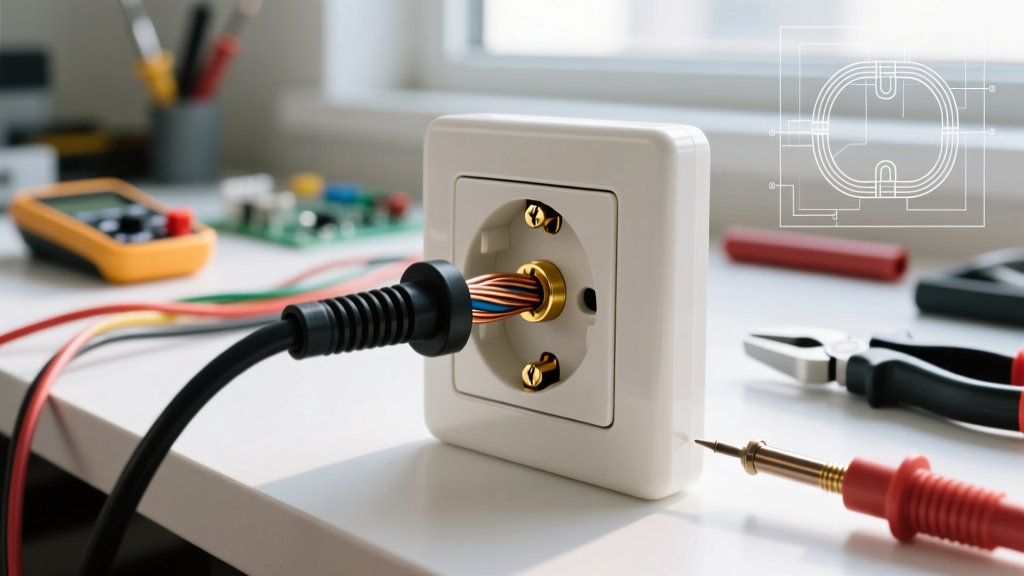 Inspecting Electrical Outlet Black Wire to Gold Screw Polarity