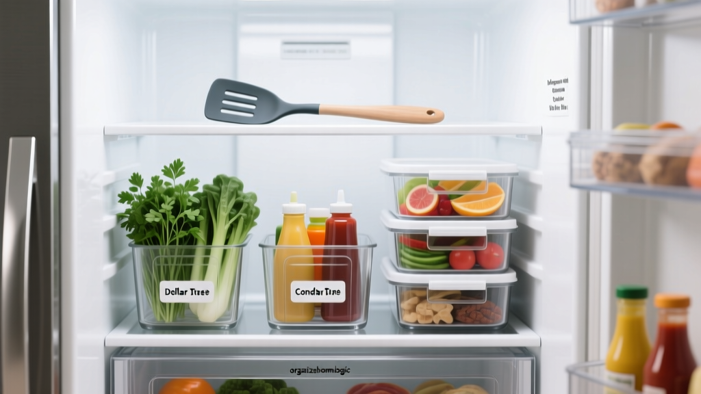 Refrigerator Organization with Dollar Tree Bins