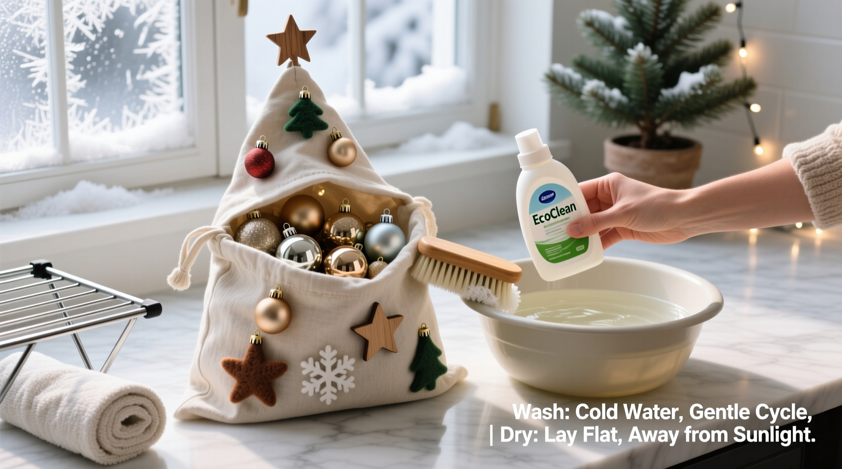 can you wash a fabric christmas tree bag and how to dry it properly