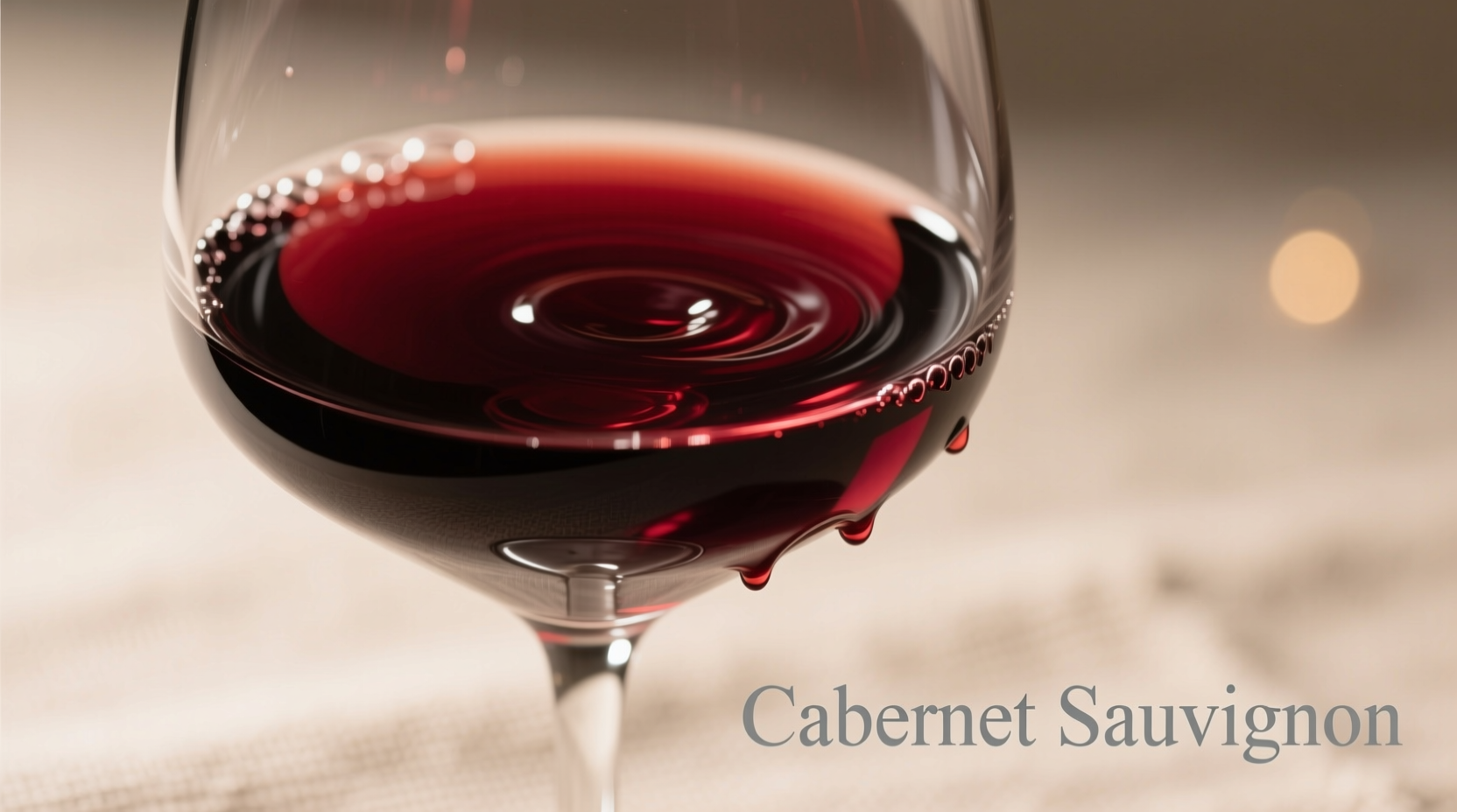Cabernet Sauvignon in glass showing deep ruby color