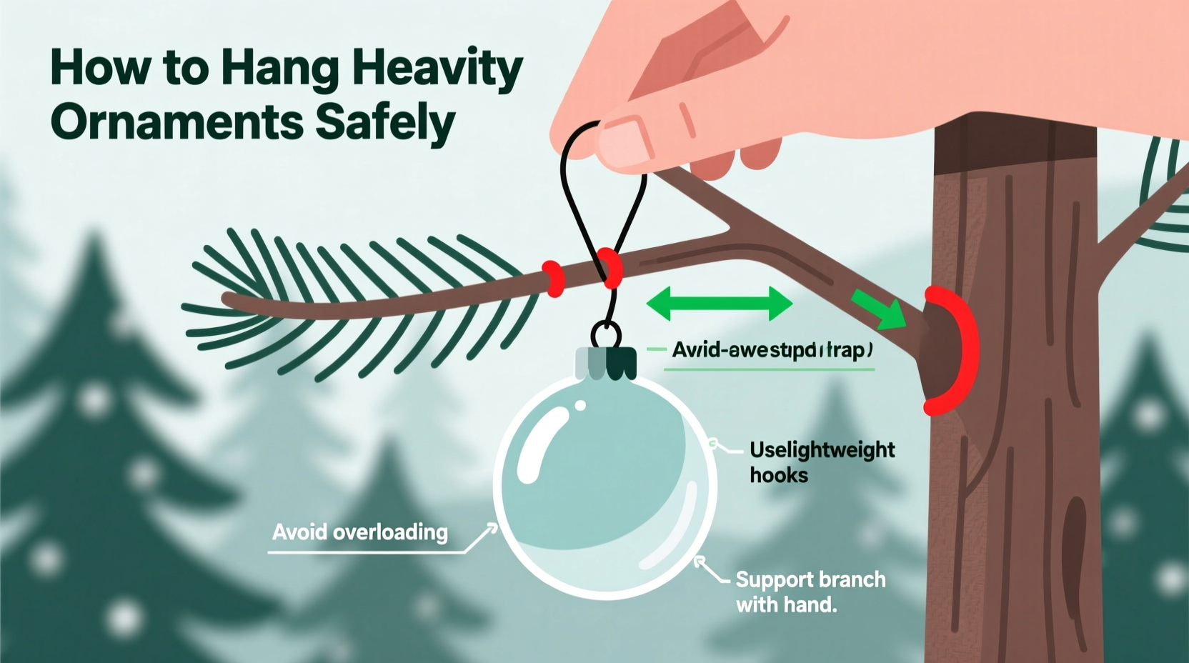 how to hang heavy ornaments without snapping thin christmas tree branches