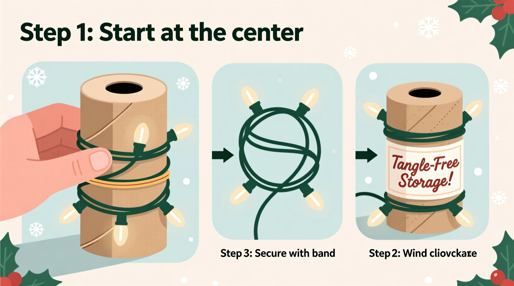 how to prevent christmas lights from tangling using the paper towel roll method