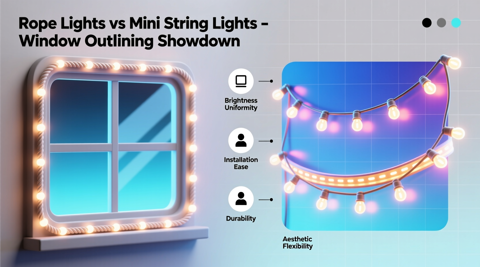 are rope lights better than mini string lights for outlining windows