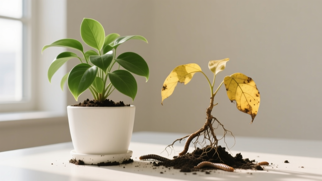 Indoor Plant Worms & Yellow Leaves: Fix Without Repotting