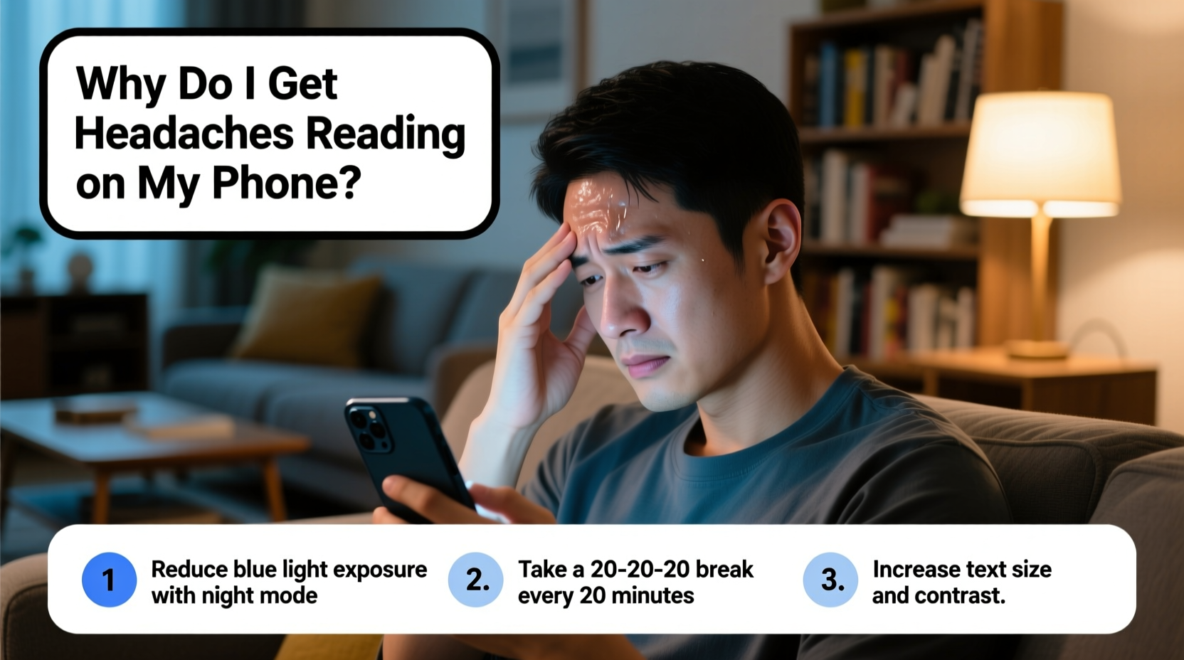 why do i get headaches when reading on my phone screen solutions