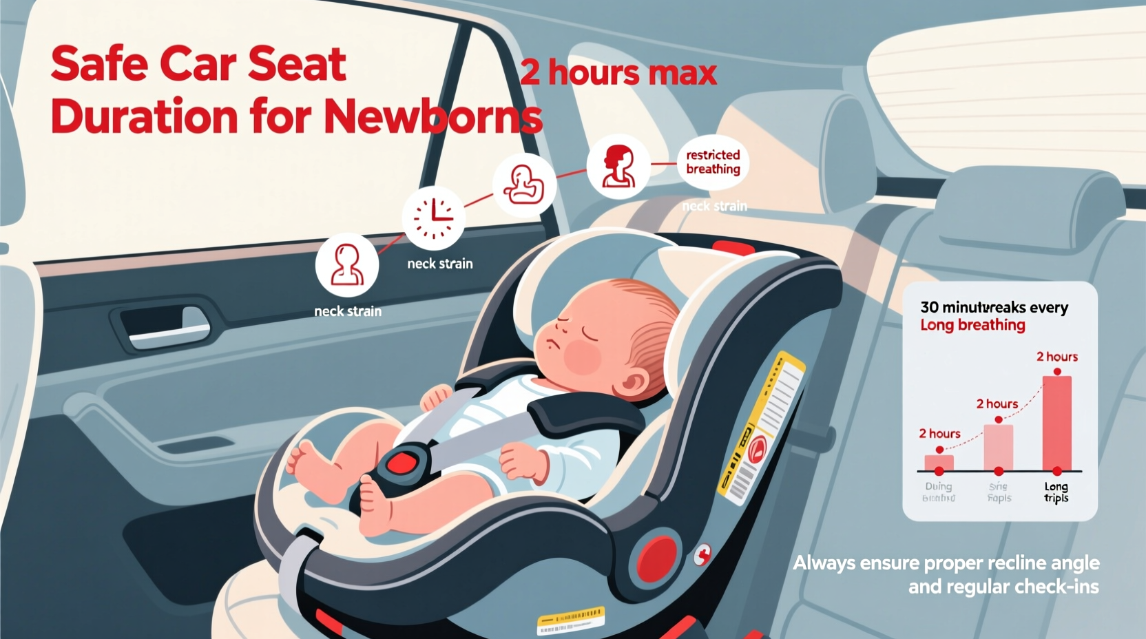 how long can a newborn be in a car seat