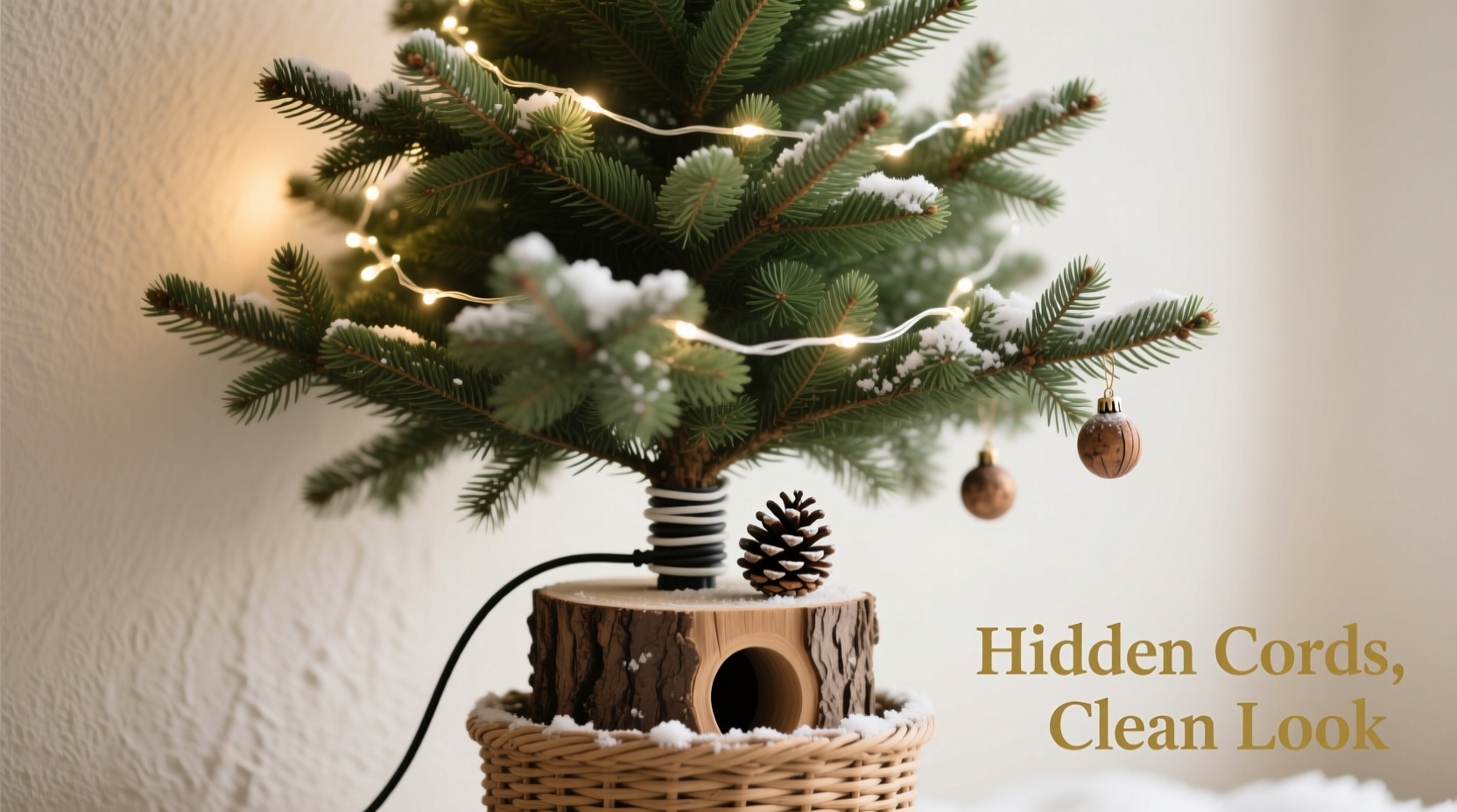 how to hide cords when decorating your christmas tree for a cleaner look