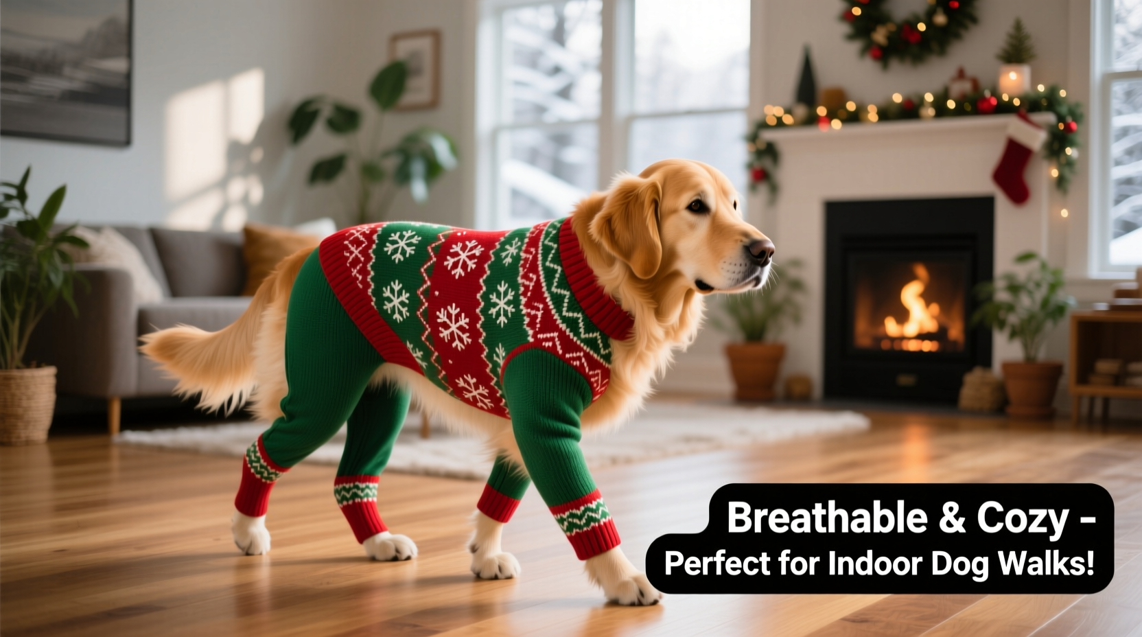 are christmas sweater leggings breathable enough for indoor dog walking in heated homes