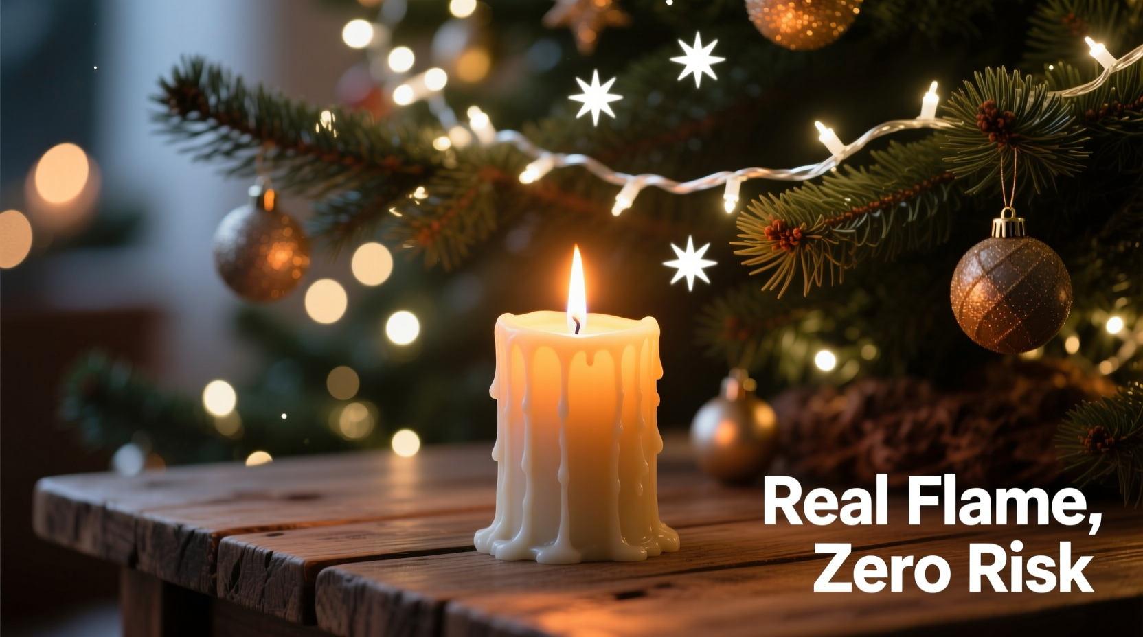 how to choose flameless candles that look real under twinkling tree lights