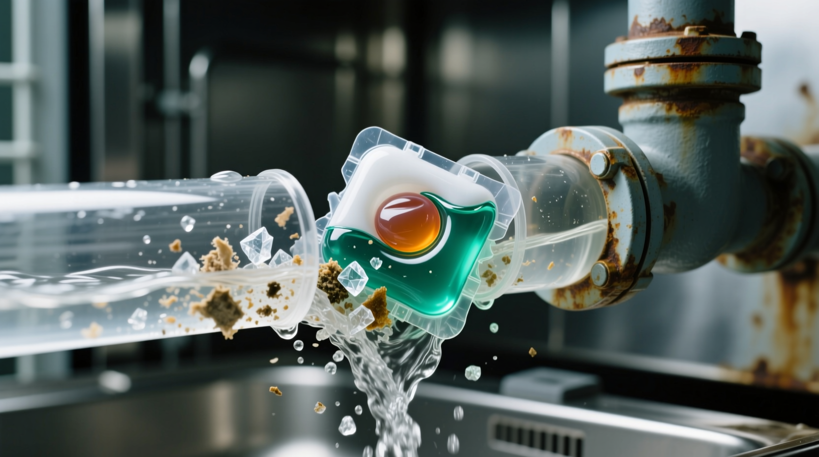do dishwasher pods clog pipes