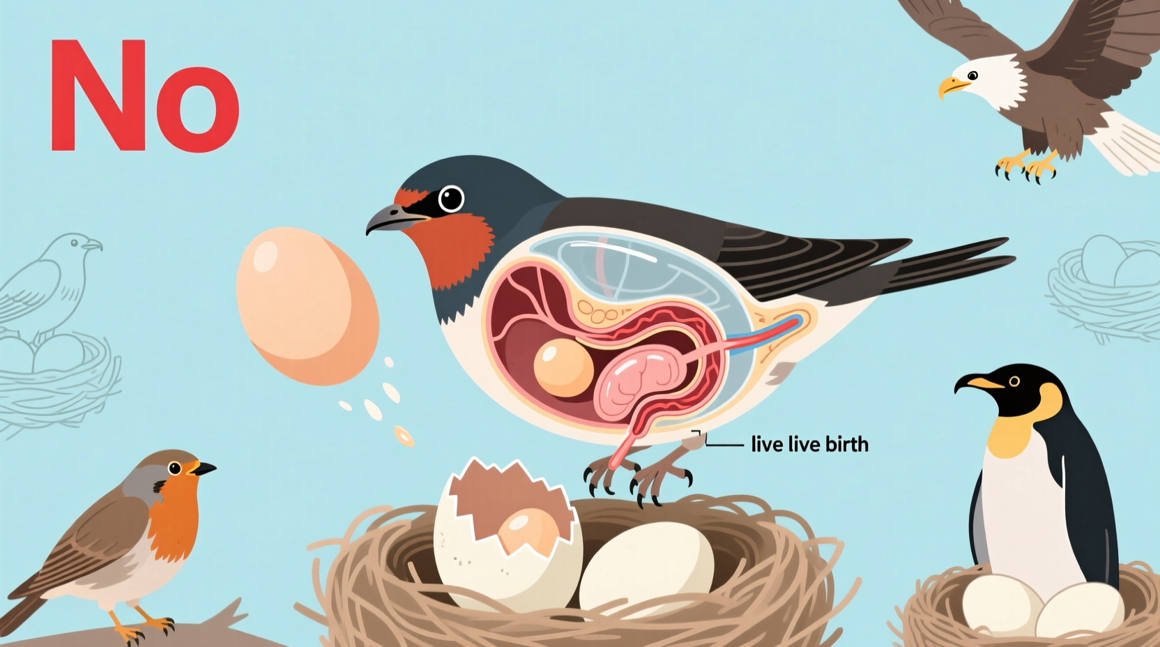 No, Birds Do Not Give Live Birth