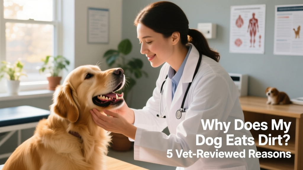 Veterinarian gently examining a dog’s mouth during a routine checkup