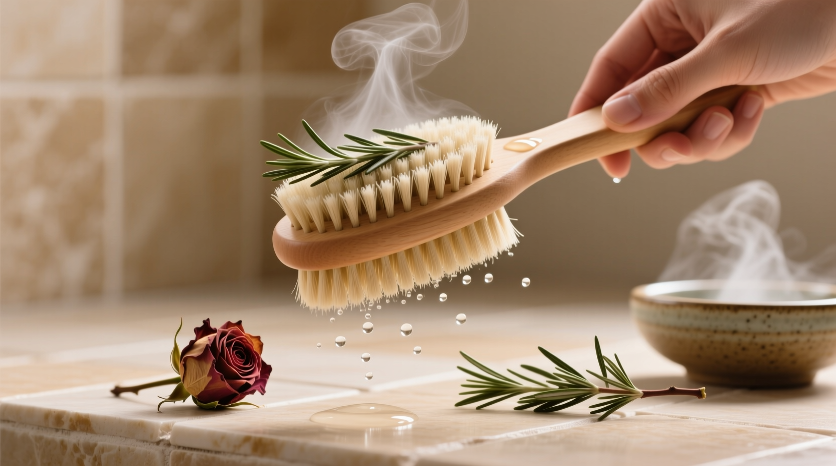 rosemary hydrosol scalp brush detox