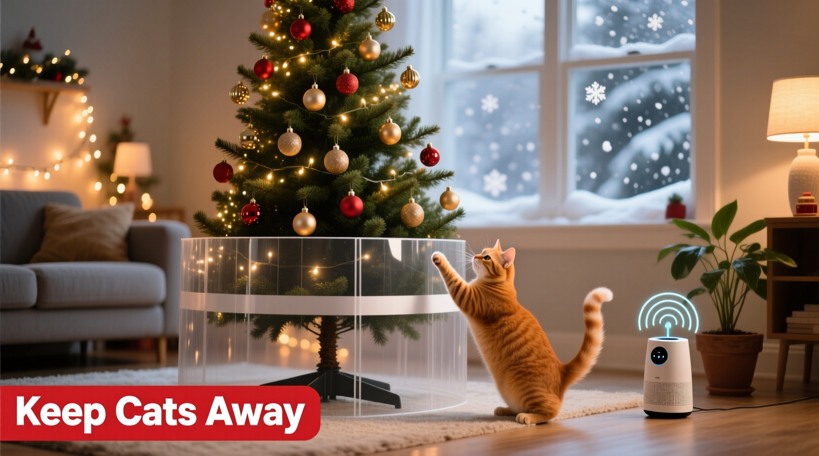 how to keep cats away from christmas trees