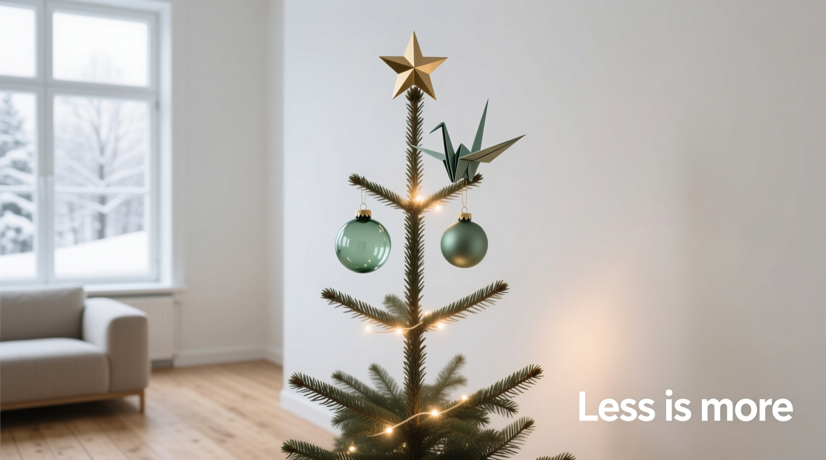 how to create a minimalist christmas tree with fewer but impactful decorations