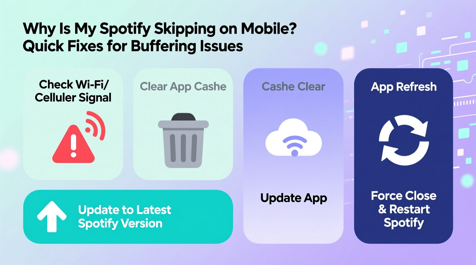 why is my spotify skipping on mobile quick fixes for buffering issues