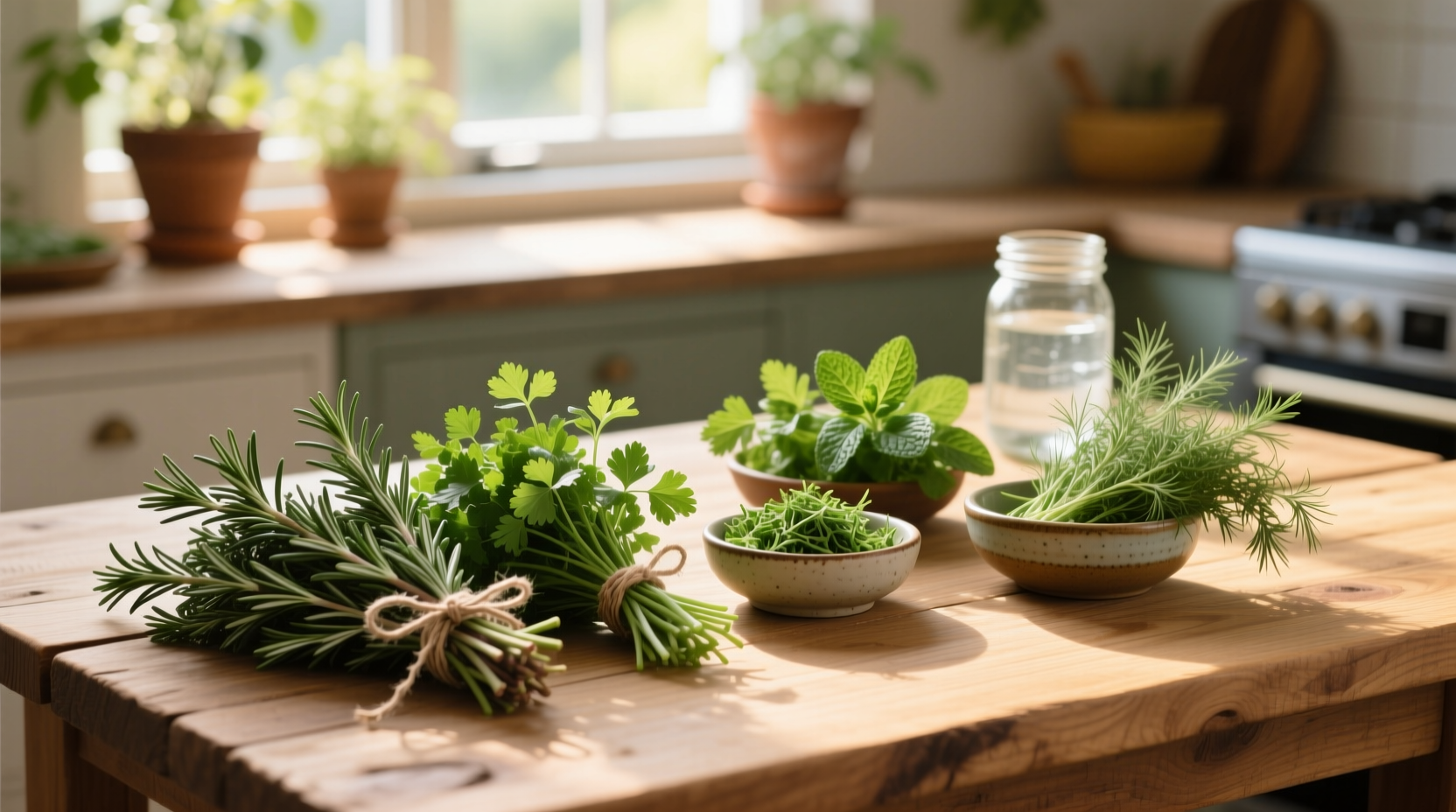 sort fresh herbs by hard and soft for better freshness