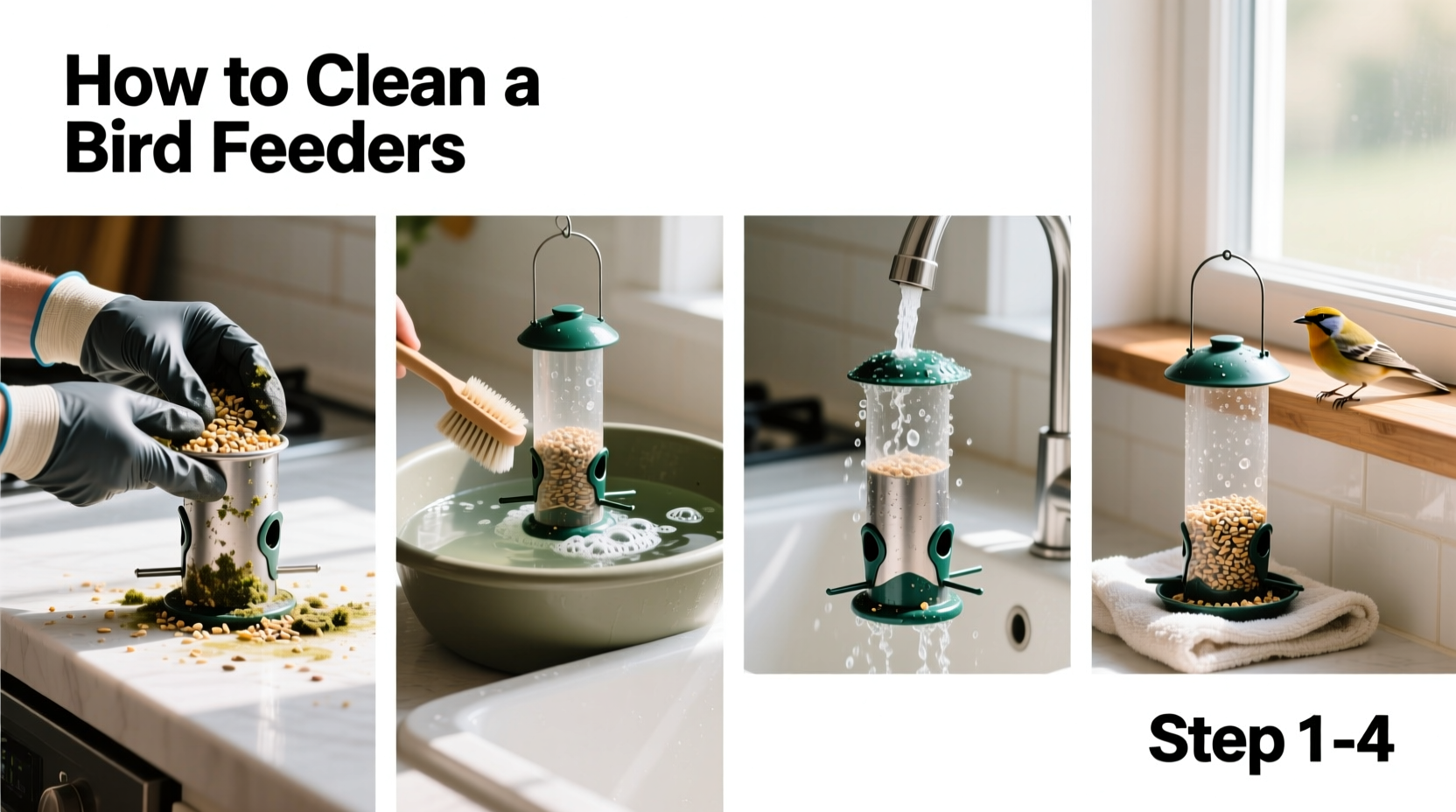 how to clean bird feeder