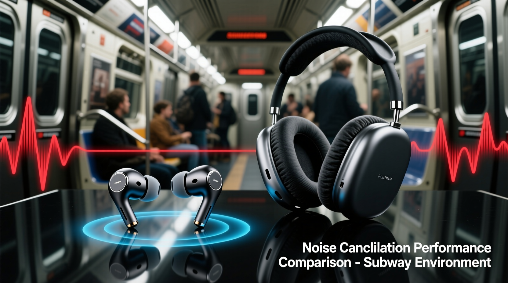 noise cancelling earbuds vs over ear which blocks subway noise better
