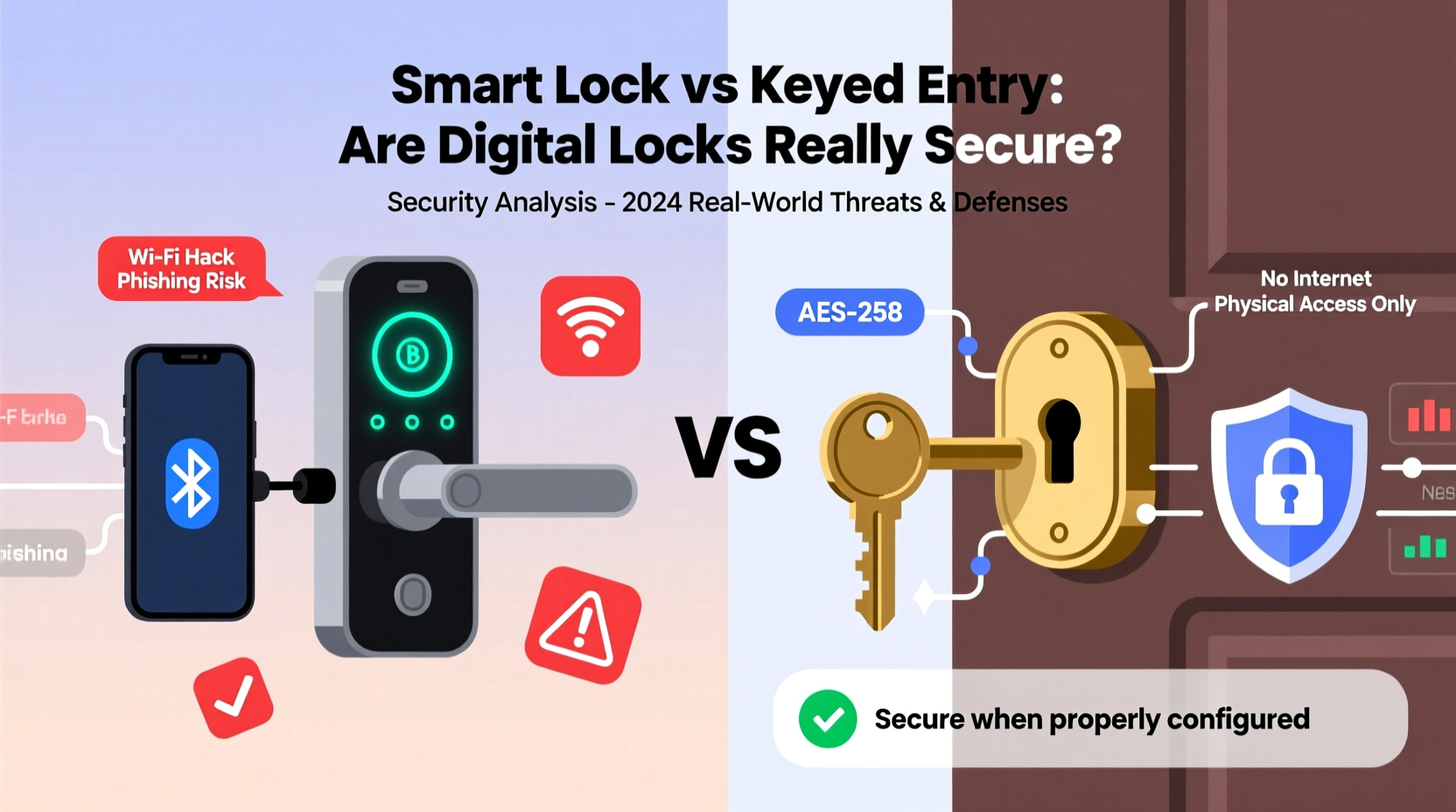 smart lock vs keyed entry are digital locks actually secure from hackers