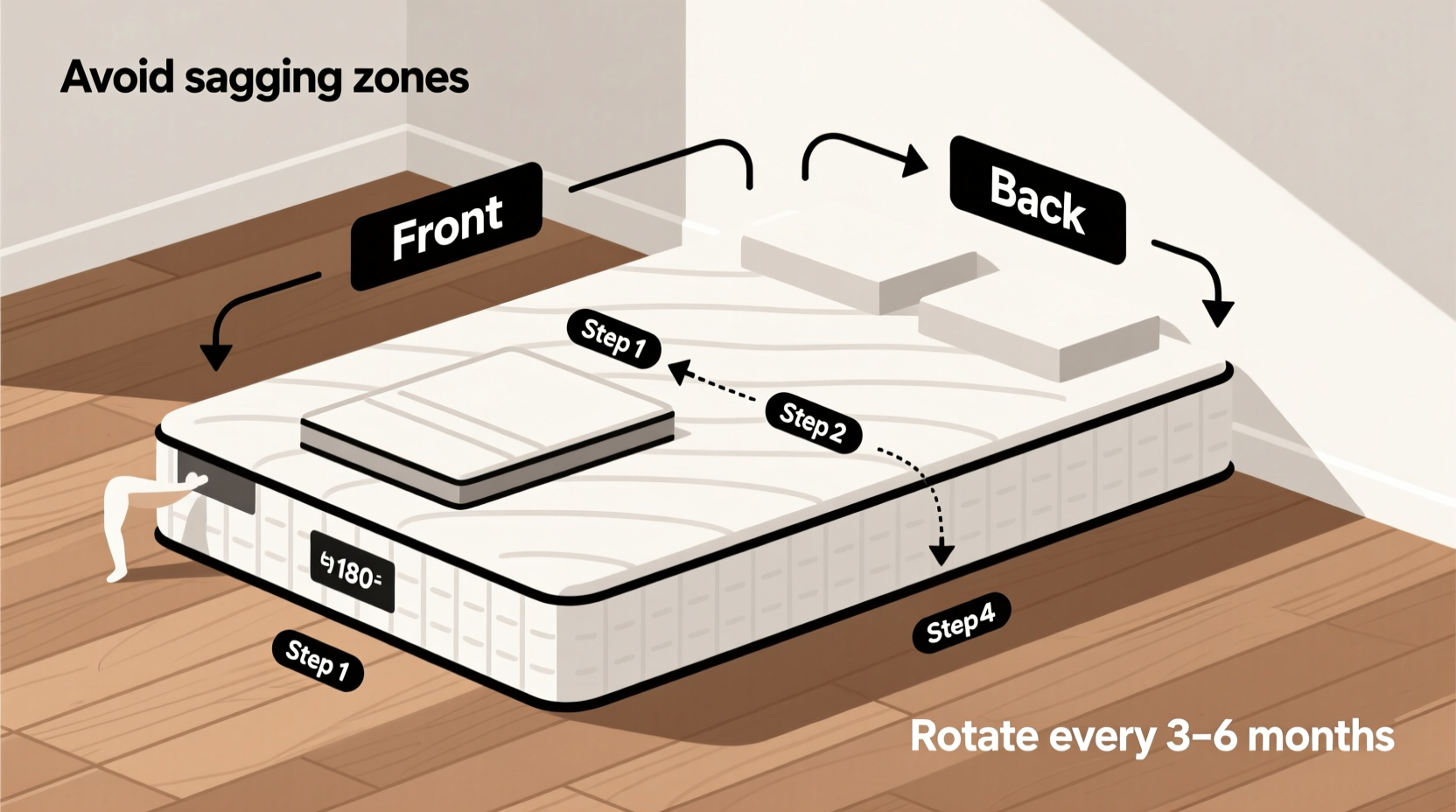 how to rotate your mattress to extend its life and avoid sagging spots