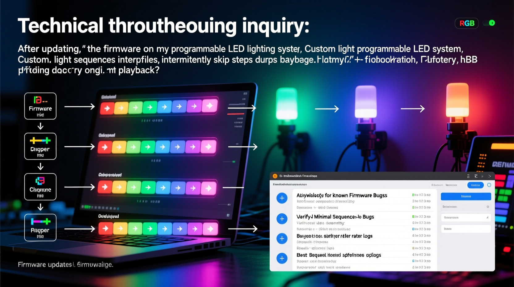 why do my programmable lights skip steps in custom sequences after updating firmware