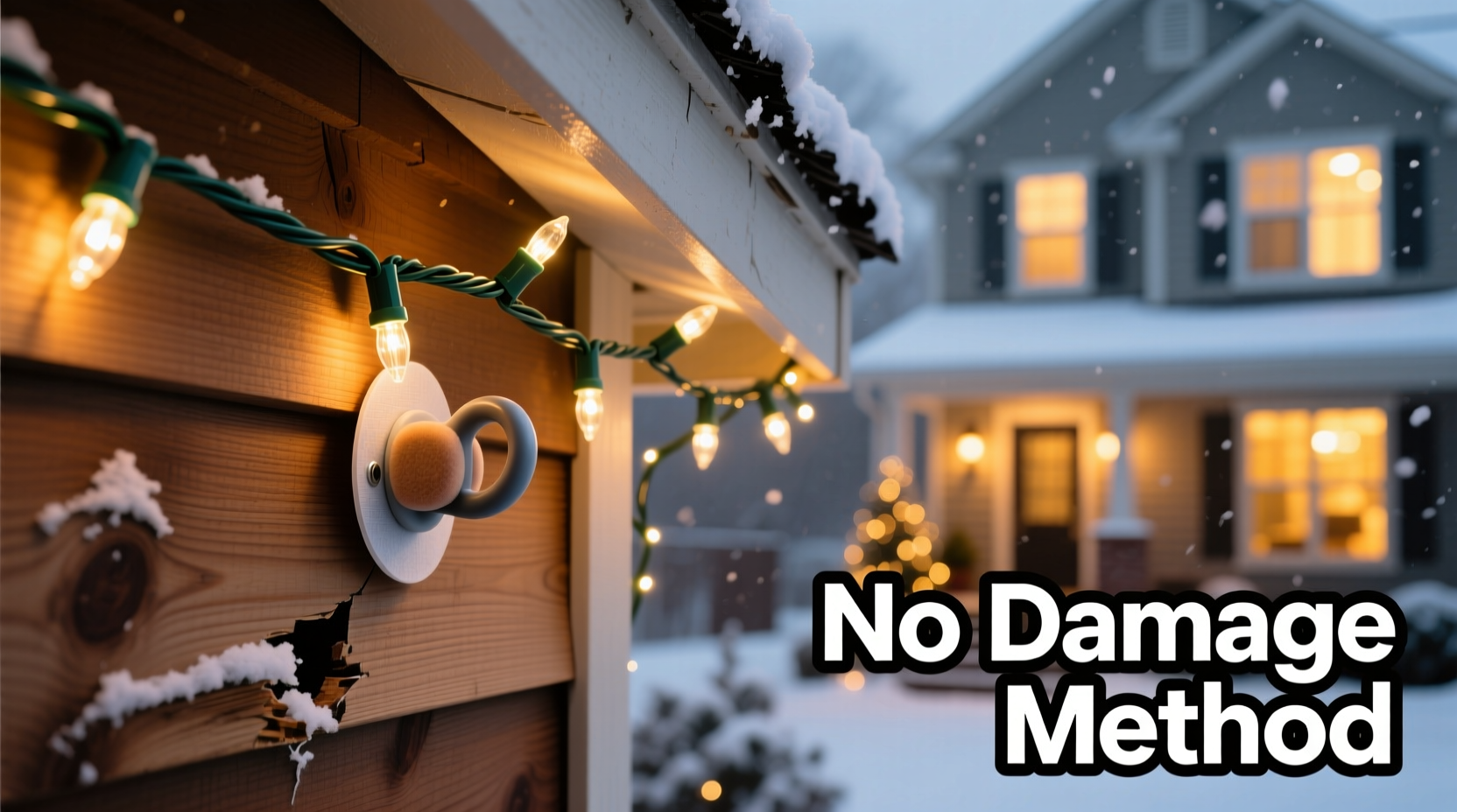 how to secure outdoor christmas lights without damaging siding