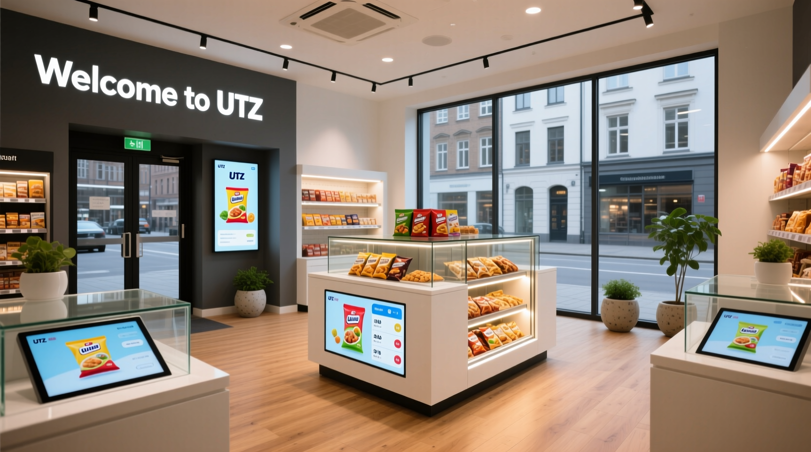 UTZ retail store interior with chip displays