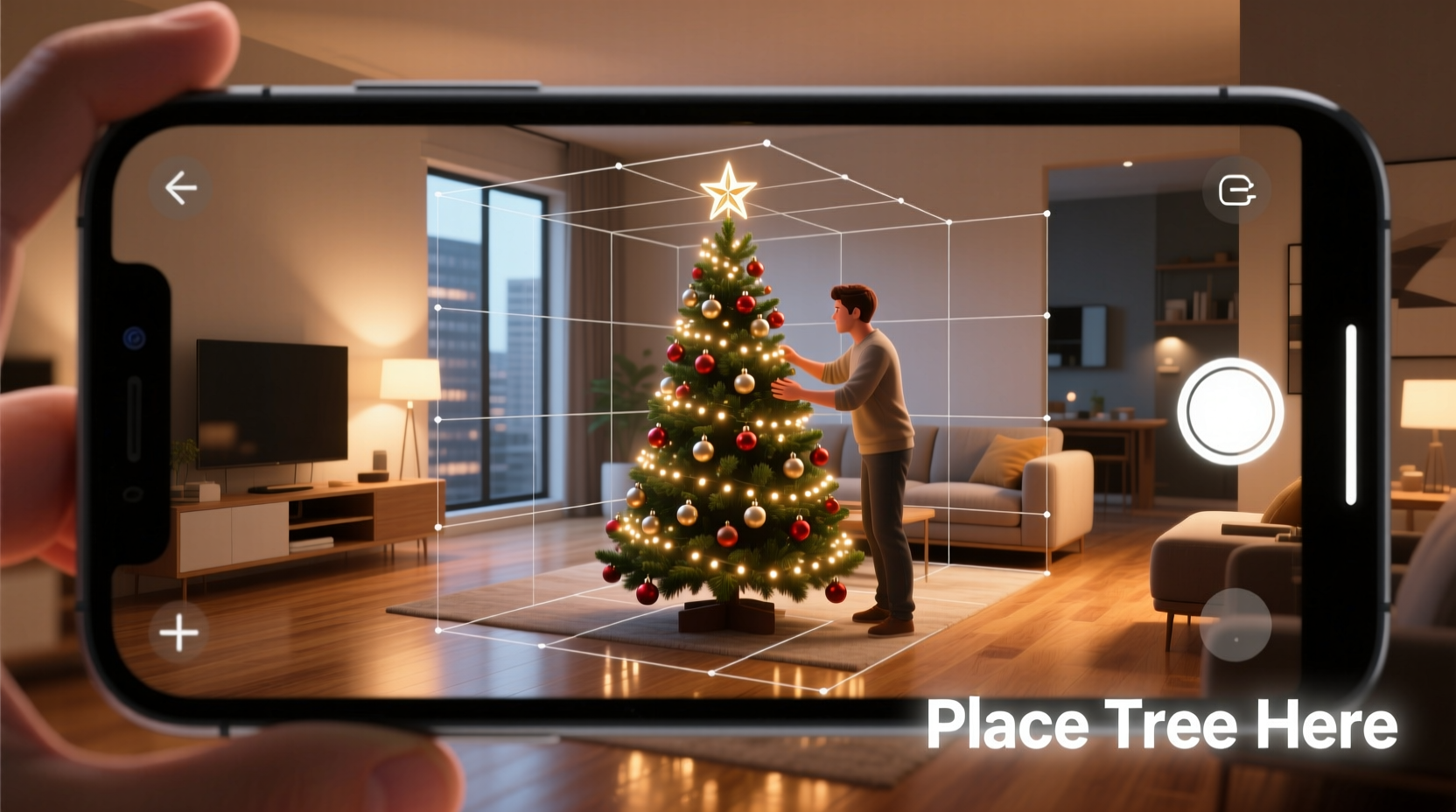 how to use augmented reality to preview christmas tree placement at home