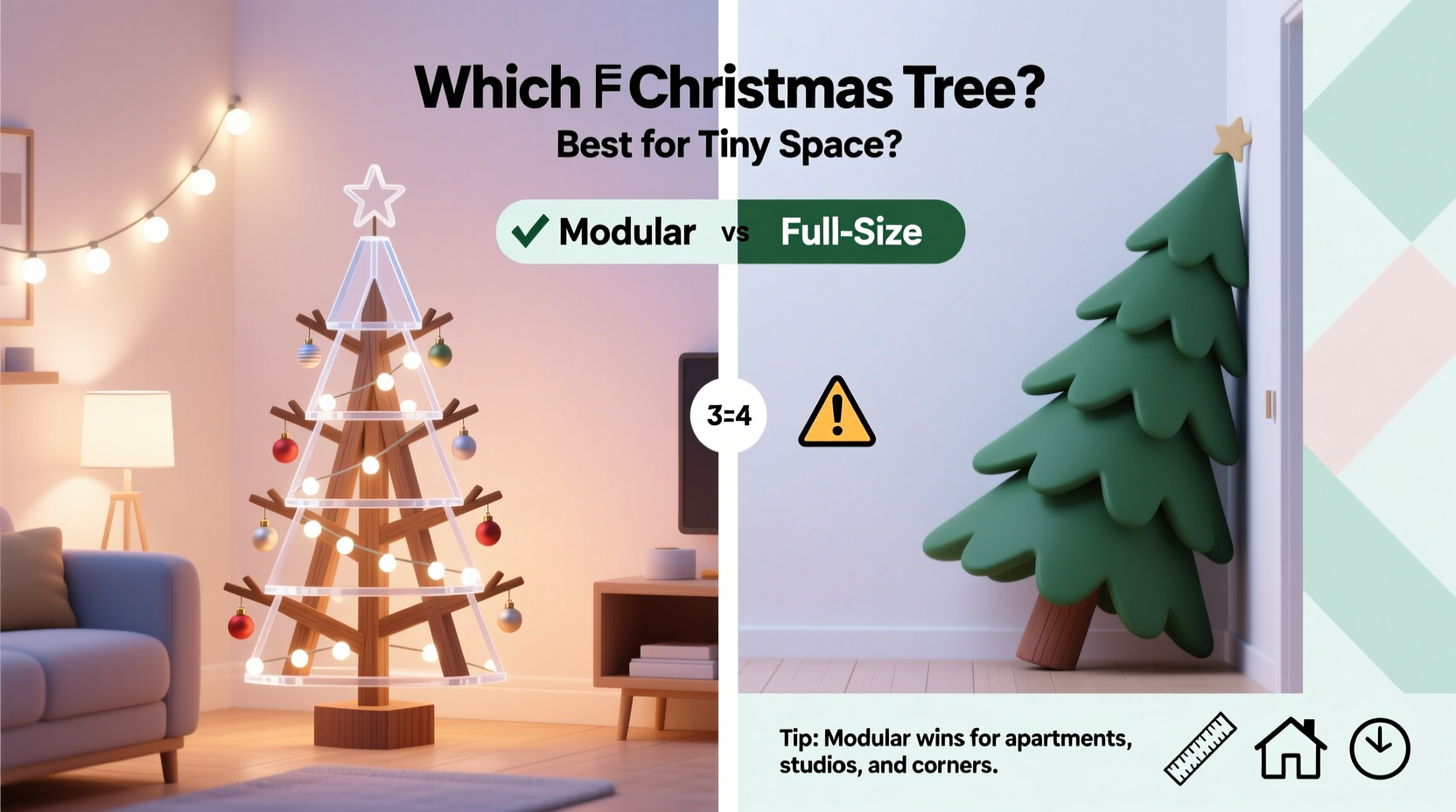 modular christmas trees vs full size which is better for tiny spaces
