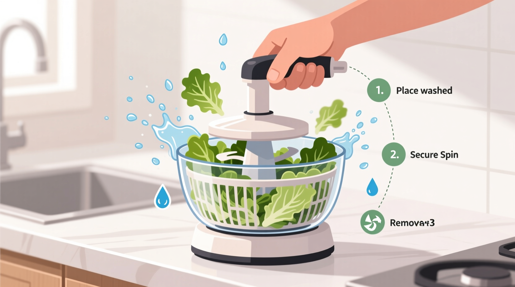 how to use a salad spinner