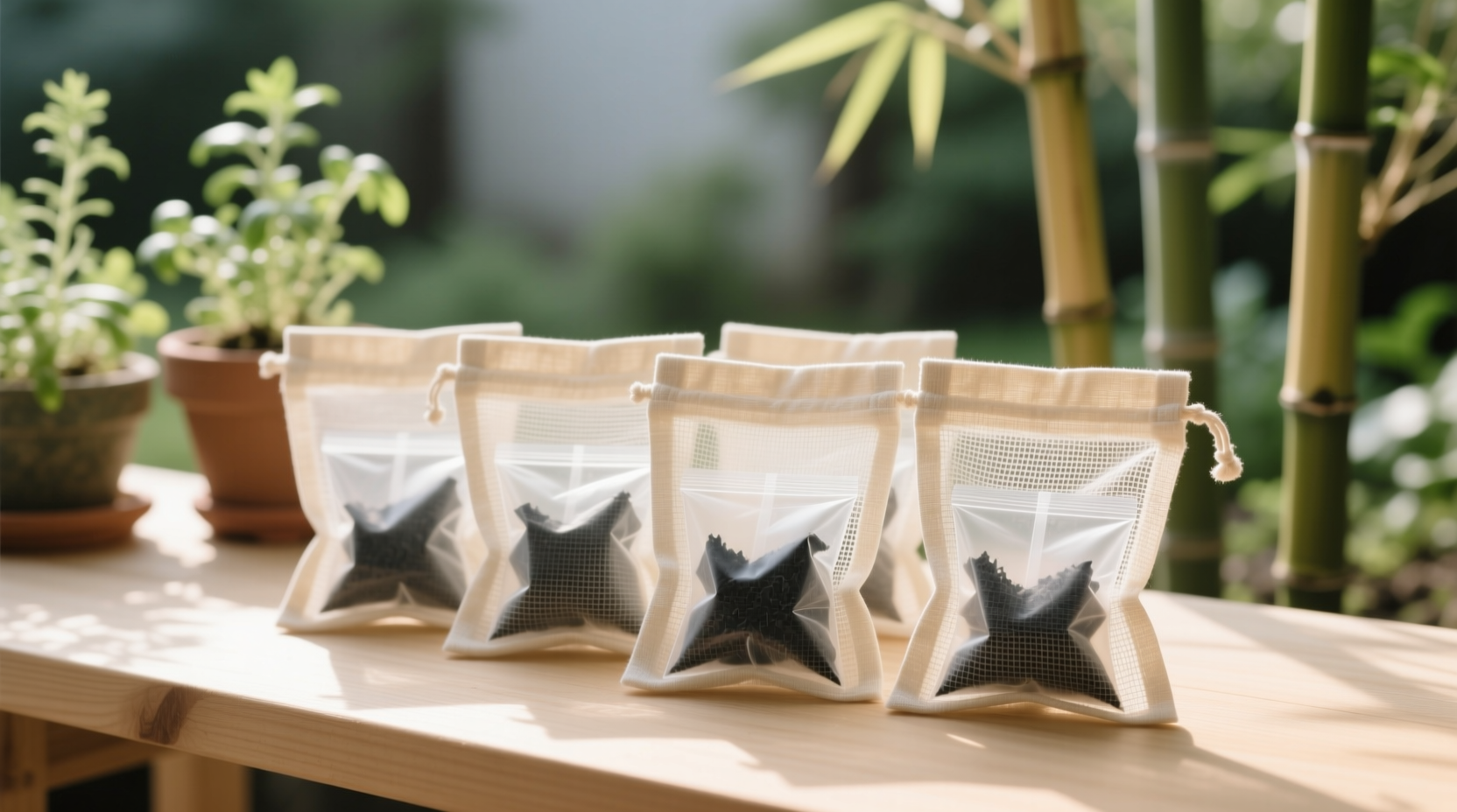 eco friendly cleaning deodorize bags with bamboo charcoal